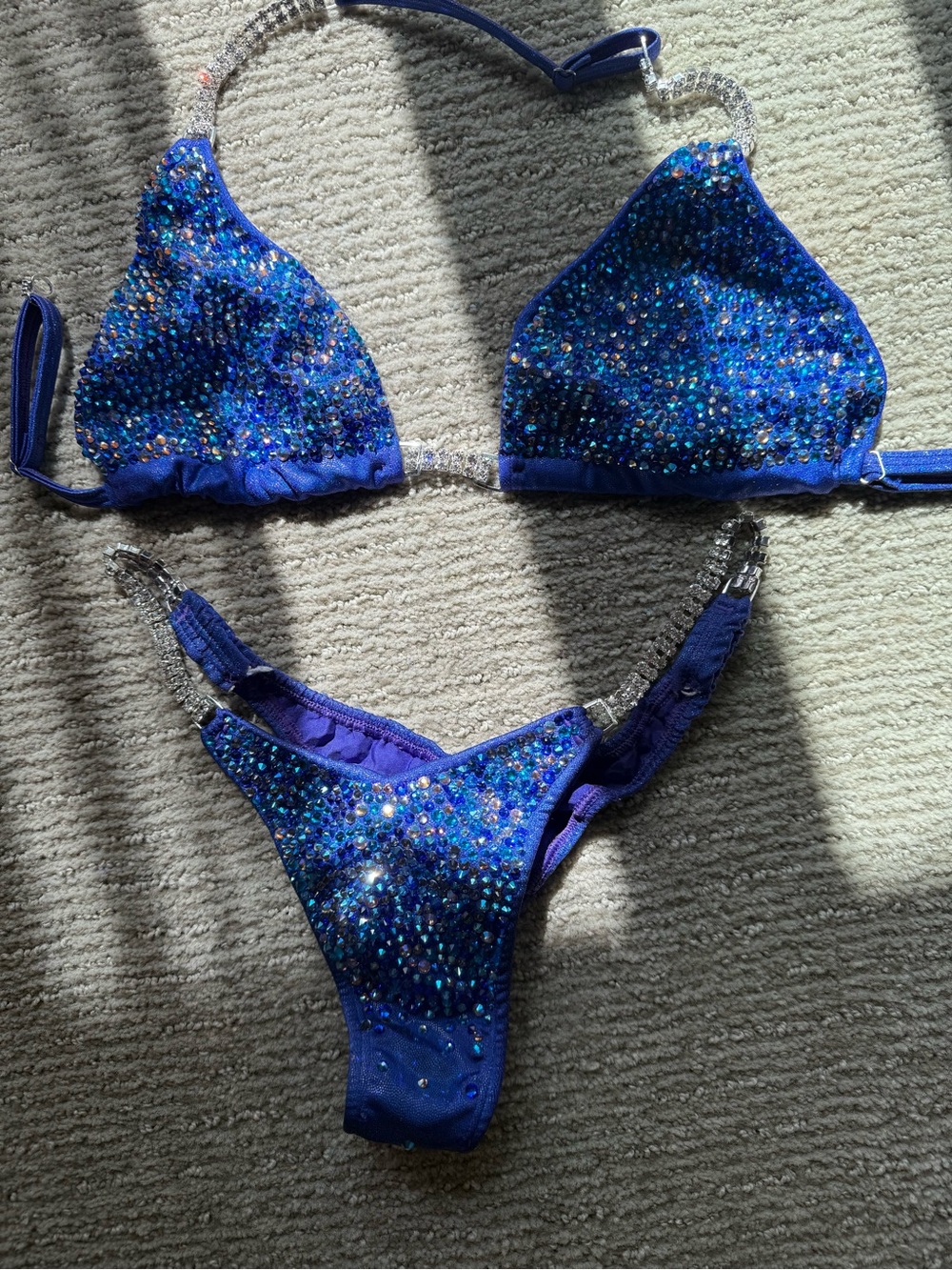 Blue Crystal Embellished Bikini NPC/ IFBB